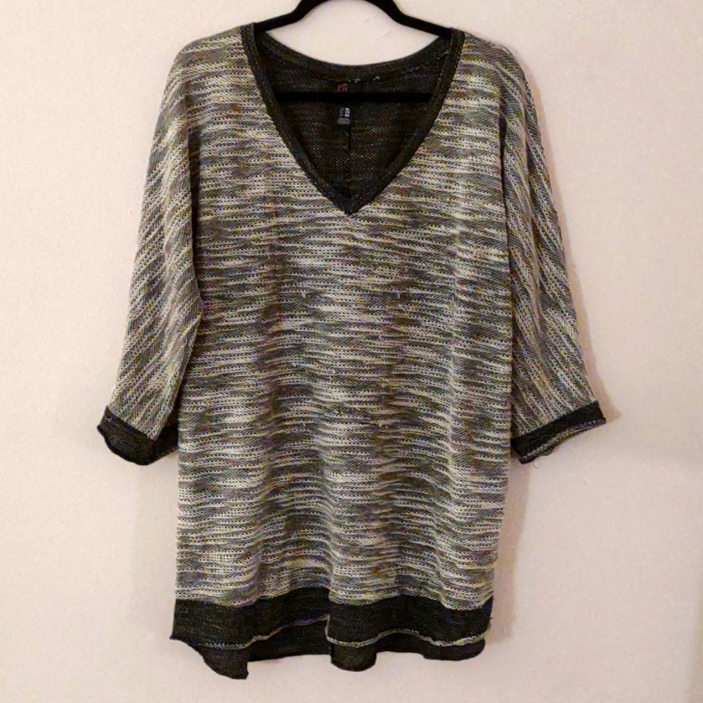 Oh Baby by Motherhood white/black tunic sweater, size XL